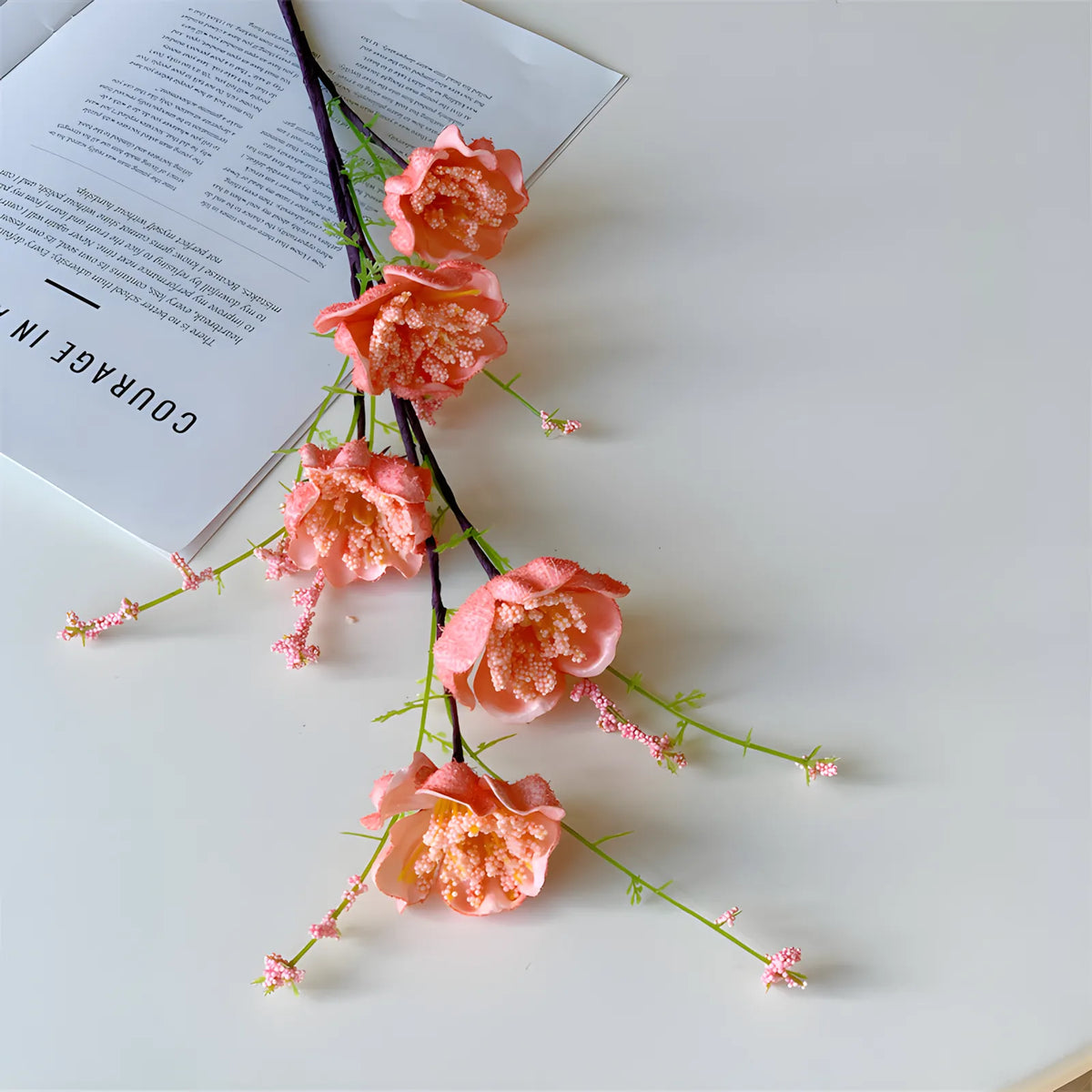 Pink Azalea Artificial Flower Stem – 63cm (25 Inch) with 5 Realistic Blooms