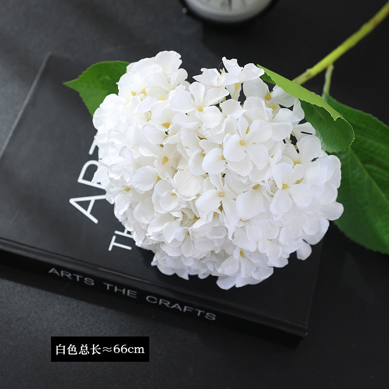White Premium Imported Hydrangea Artificial Flower Stem – 66cm European Grade