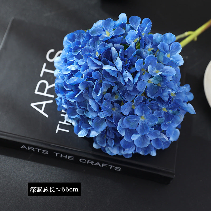 Deep Blue Premium Imported Hydrangea Artificial Flower Stem – 66cm European Grade