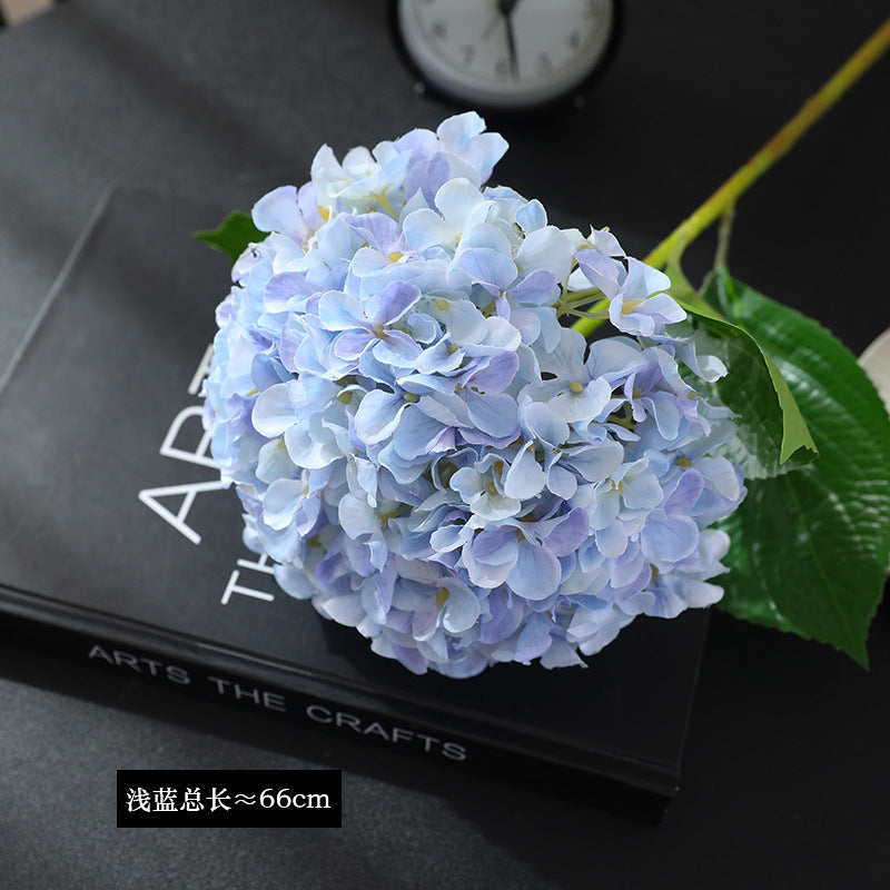 Light Blue Premium Imported Hydrangea Artificial Flower Stem – 66cm European Grade