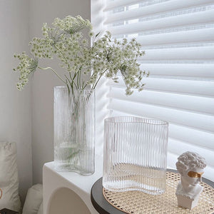 Crystal Wave Glass Vase – Premium Imported Modern Luxury Decorative Vase