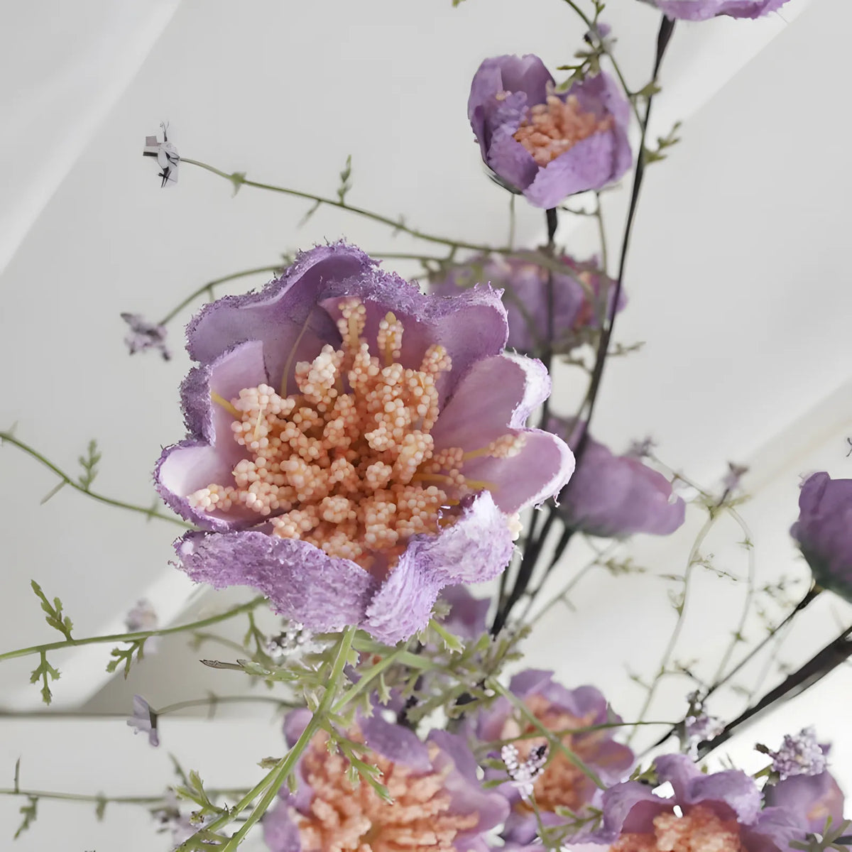 Purple Azalea Artificial Flower Stem – 63cm (25 Inch) with 5 Realistic Blooms