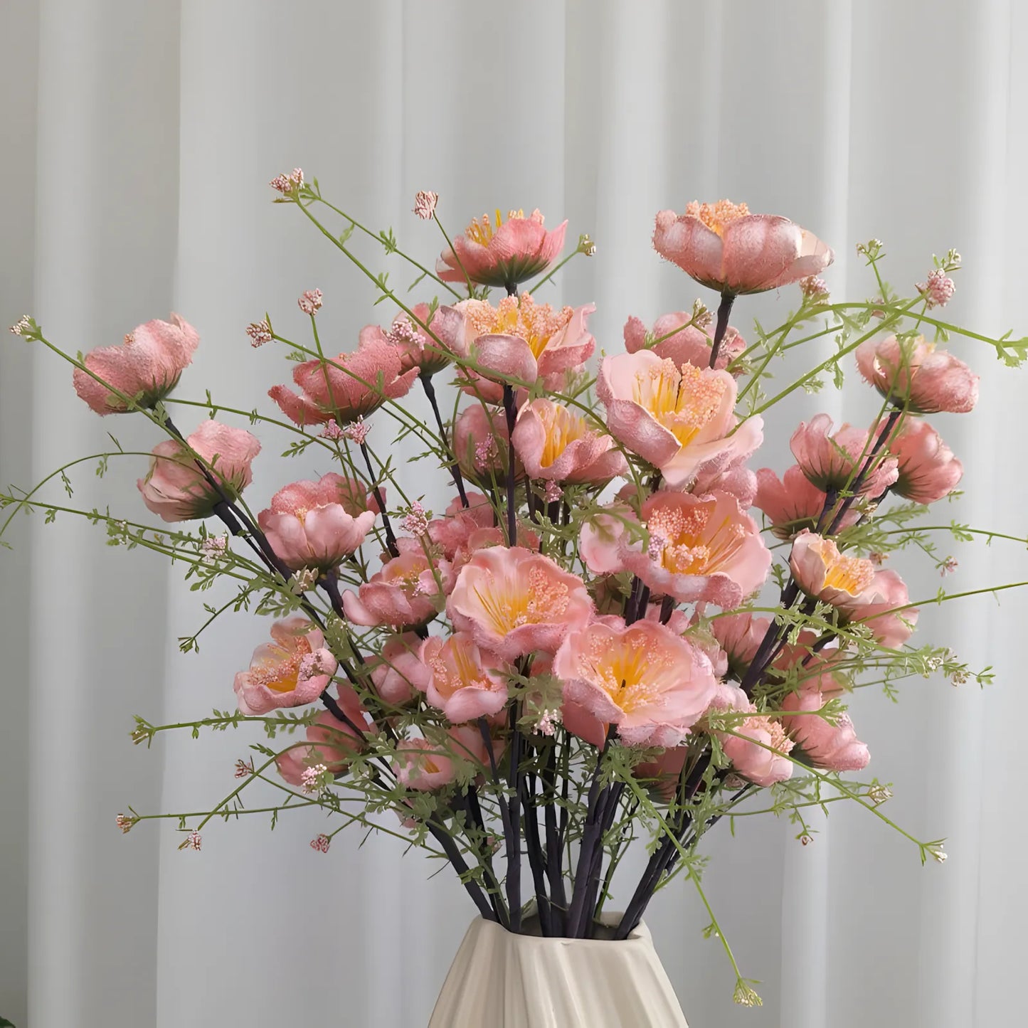 Pink Azalea Artificial Flower Stem – 63cm (25 Inch) with 5 Realistic Blooms