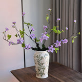 Purple Spring Branch Artificial Flower Stem – 65cm (25 Inch) with 5 Blooms