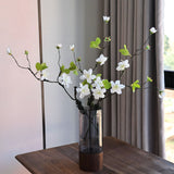 White Spring Branch Artificial Flower Stem – 65cm (25 Inch) with 5 Blooms