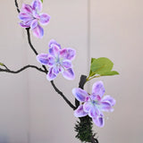 Purple Spring Branch Artificial Flower Stem – 65cm (25 Inch) with 5 Blooms