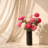 Deep Pink Nordic Rose Artificial Flower Stem – 21 Inch Triple Bloom