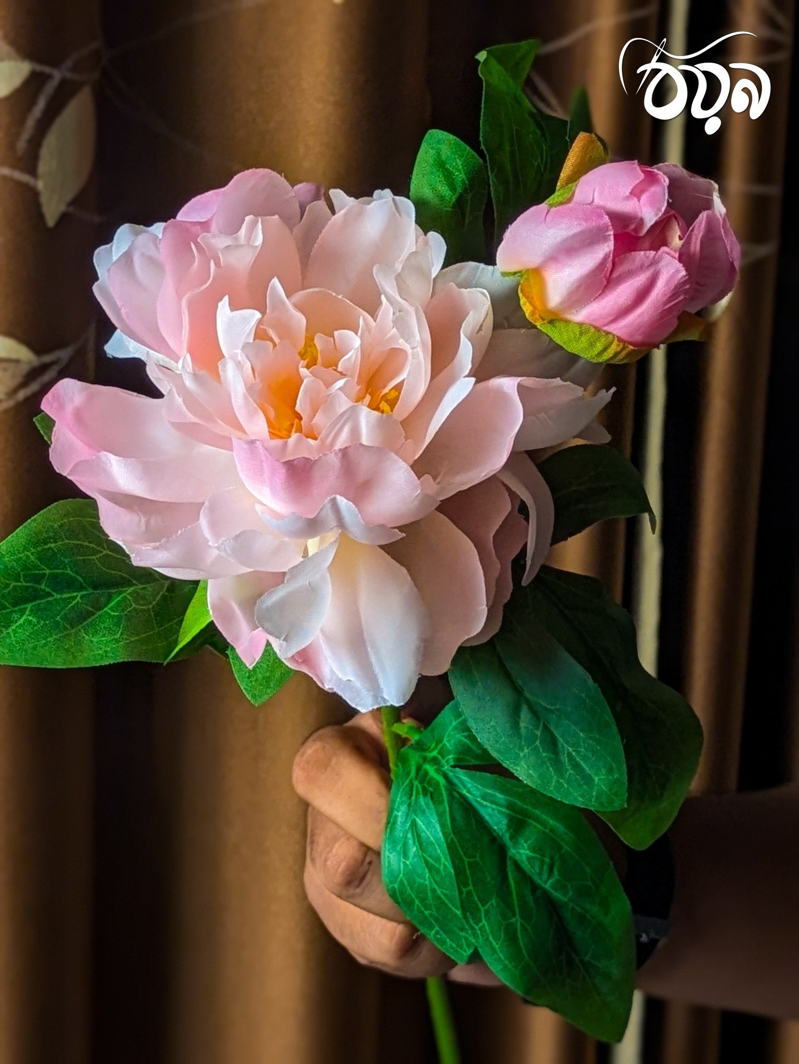 Pink Butterfly Peony Artificial Flower Stem – 65cm Elegant Decorative Flower