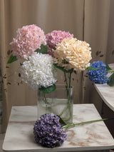 White Premium Imported Hydrangea Artificial Flower Stem – 66cm European Grade