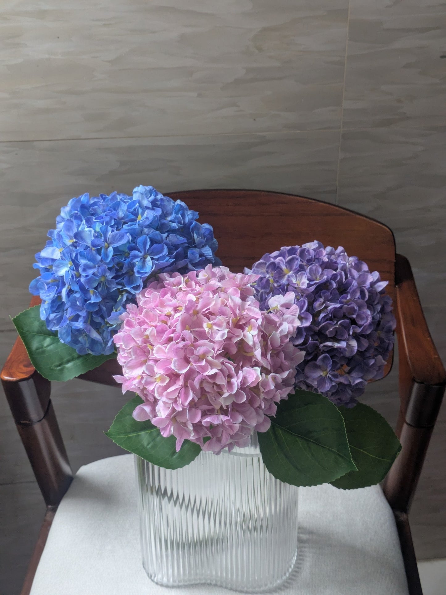 Deep Blue Premium Imported Hydrangea Artificial Flower Stem – 66cm European Grade