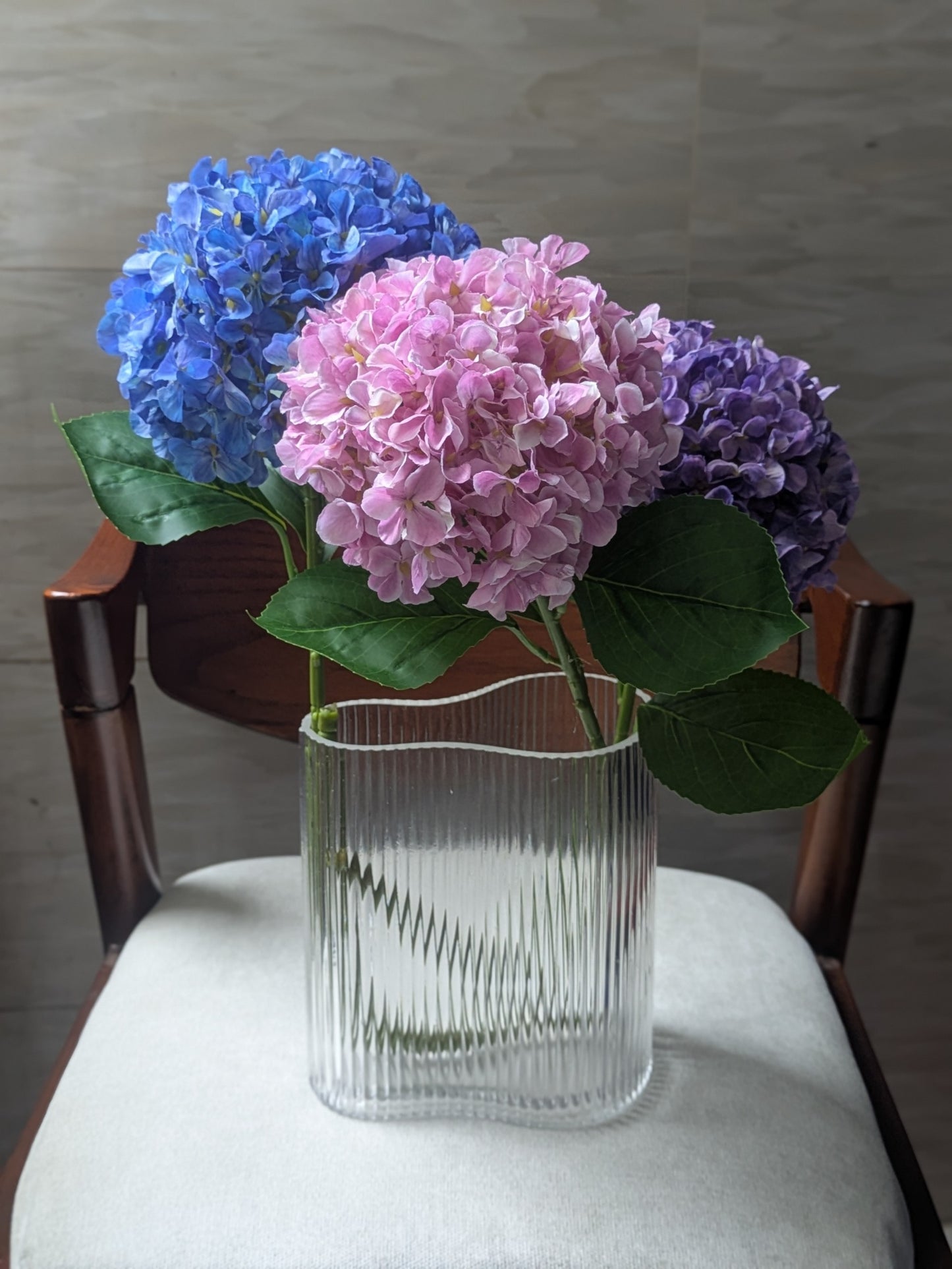 Purple Premium Imported Hydrangea Artificial Flower Stem – 66cm European Grade