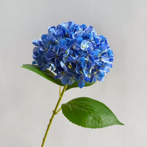 Deep Blue Premium Imported Hydrangea Artificial Flower Stem – 66cm European Grade