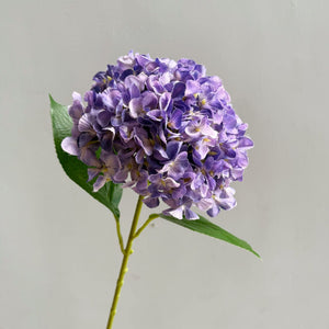 Purple Premium Imported Hydrangea Artificial Flower Stem – 66cm European Grade