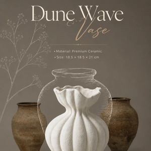 Dune Wave Ceramic Vase – Japandi Minimalist Imported Decorative Vase