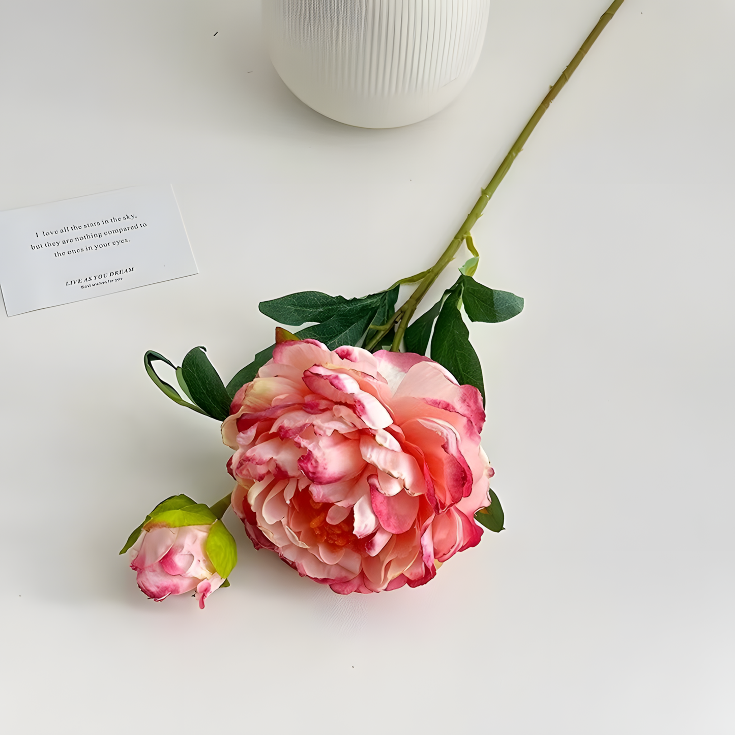 Deep Pink Aurora Peony Artificial Flower Stem – 72cm Premium Floral Decoration