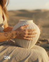 The Ishura Pot – Handcrafted Stone & Fiber Planter | Fireproof & Scratchproof