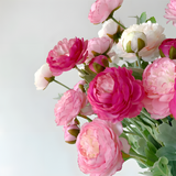 Deep Pink Nordic Rose Artificial Flower Stem – 21 Inch Triple Bloom