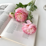 Light Pink Nordic Rose Artificial Flower Stem – 21 Inch Triple Bloom