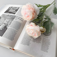 White Nordic Rose Artificial Flower Stem – 21 Inch Triple Bloom