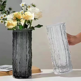 Transparent White Crystal Glass Vase