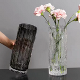 Transparent Black Crystal Glass Vase