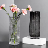 Transparent Black Crystal Glass Vase