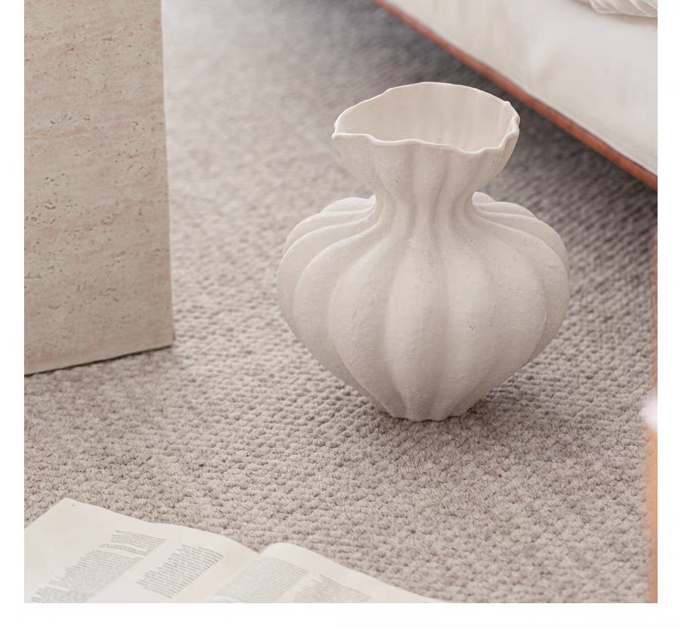 Dune Wave Ceramic Vase – Japandi Minimalist Imported Decorative Vase
