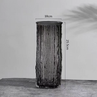 Transparent Black Crystal Glass Vase