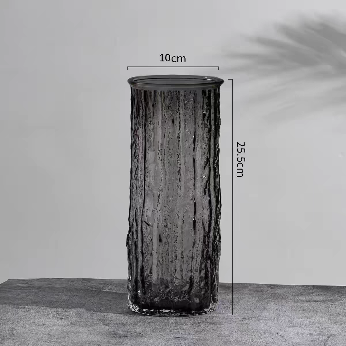 Transparent Black Crystal Glass Vase
