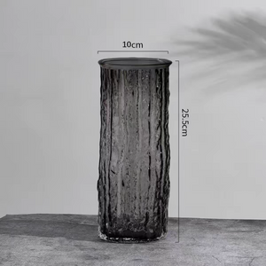 Transparent Black Crystal Glass Vase