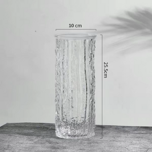 Transparent White Crystal Glass Vase