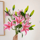 Light Pink Aurelia Lily Artificial Flower Stem – 78cm (30 Inch) with 3 Blooms