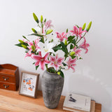 Light Pink Aurelia Lily Artificial Flower Stem – 78cm (30 Inch) with 3 Blooms
